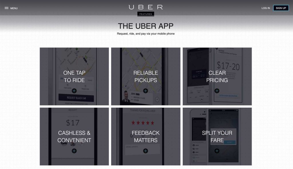 Uber's Website in 2014
